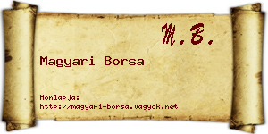 Magyari Borsa névjegykártya